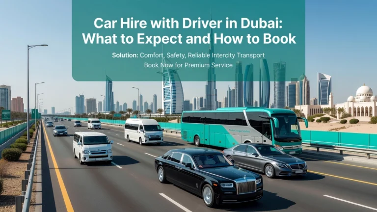 Professional header image for step-by-step guide: Car Hire with Driver in Dubai: What to Expect and How to ...
