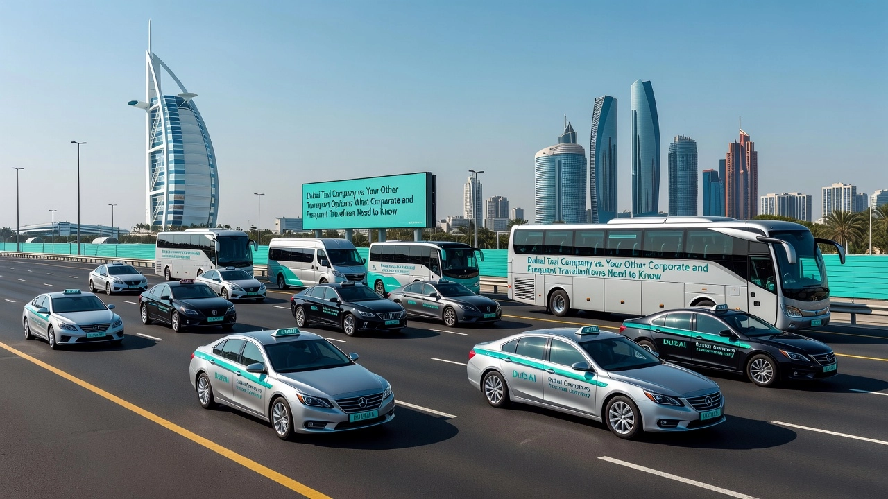Professional header image for comparison analysis: Dubai Taxi Company vs. Your Other Transport Options: What...