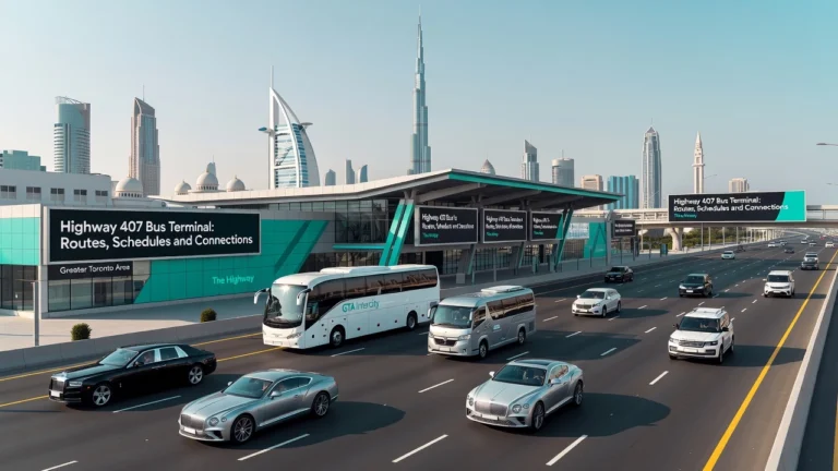 Professional header image for list-based article: Highway 407 Bus Terminal: Routes, Schedules and Connections