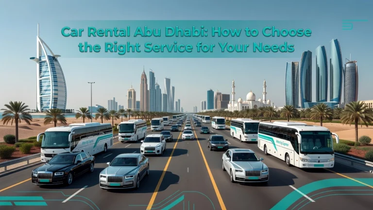 Professional header image for comparison analysis: Car Rental Abu Dhabi: How to Choose the Right Service for...